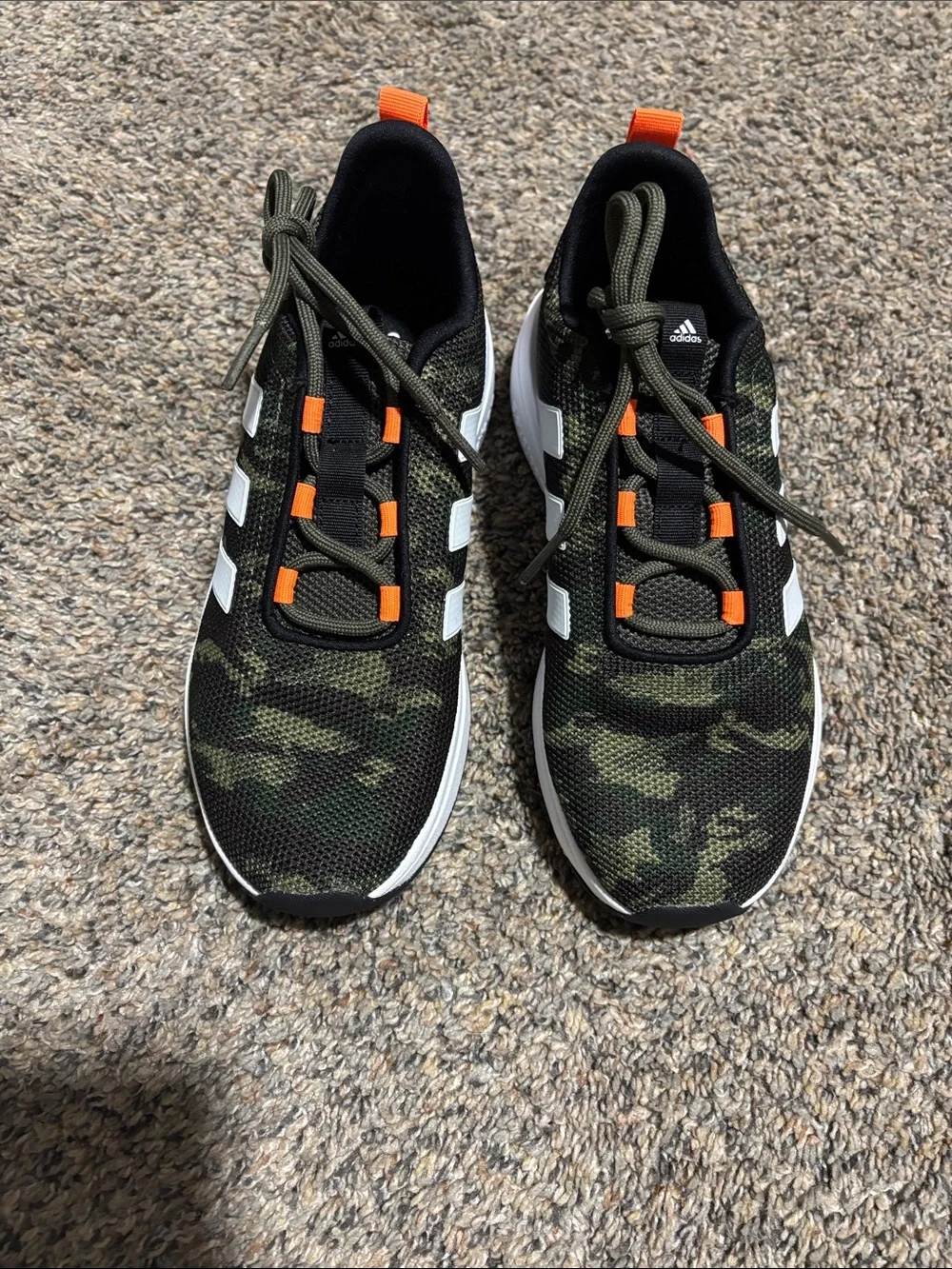 adidas Kids Camouflage Sneakers in Green and Orange